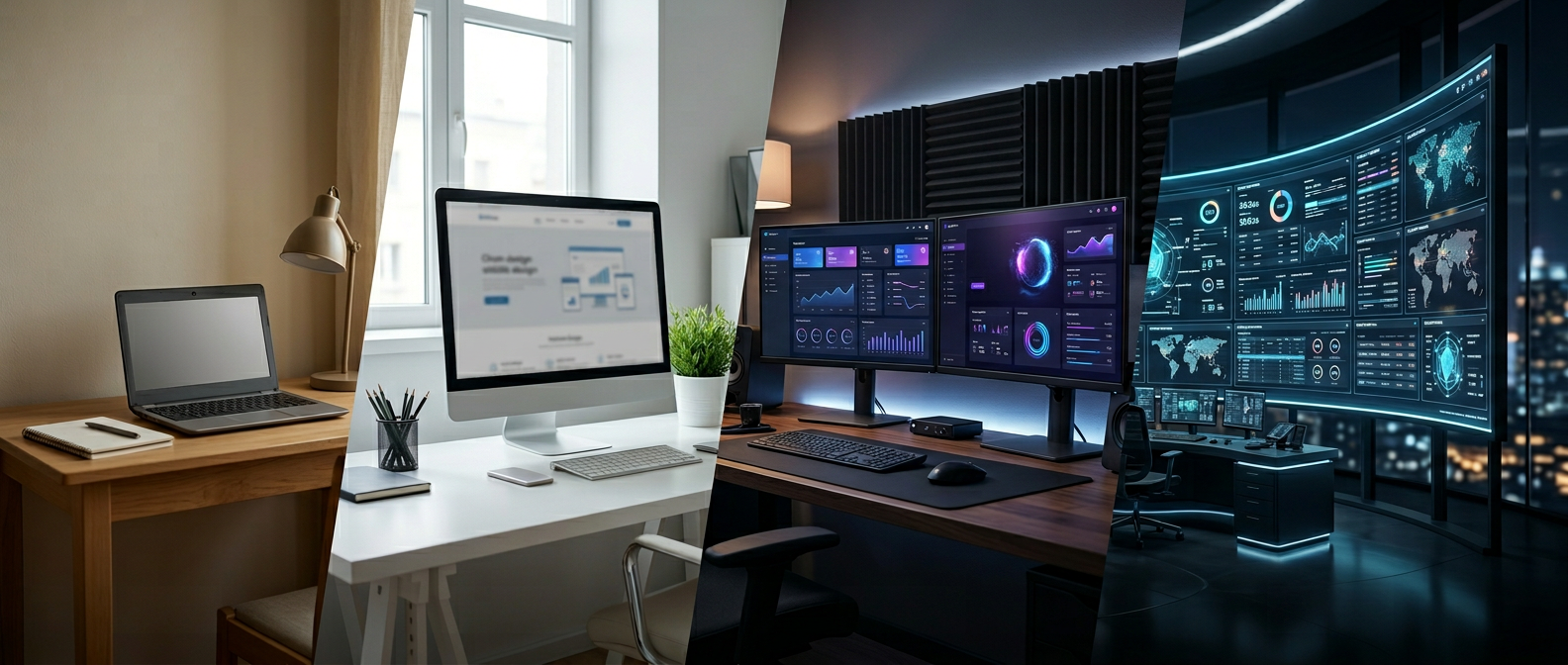 Sitio web profesional en monitor: inversión y resultado de calidad